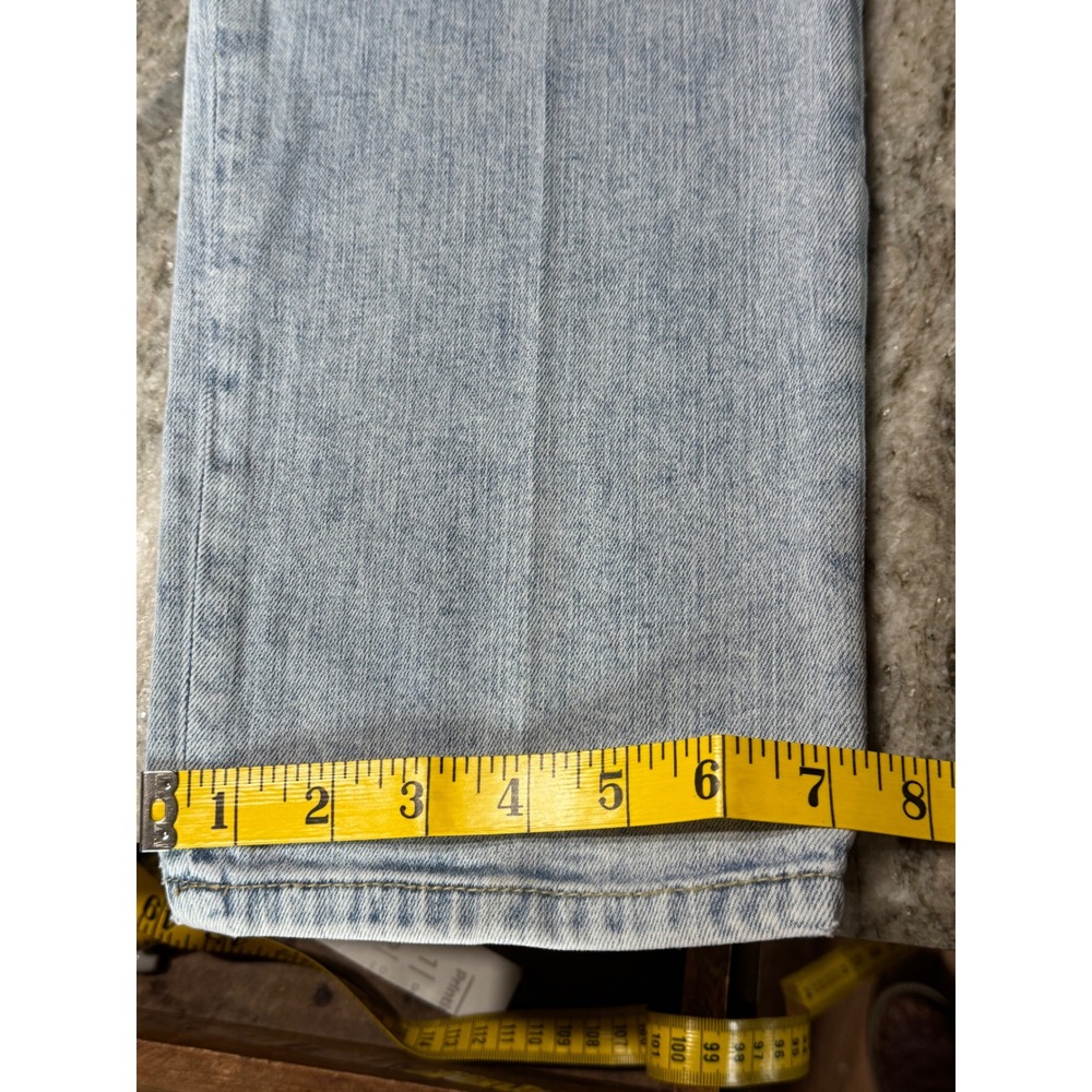 Chico's Platinum Skimmer Jeans Womens 0.5 Embroidered Light Wash Blue Boho Artsy - Picture 9 of 14